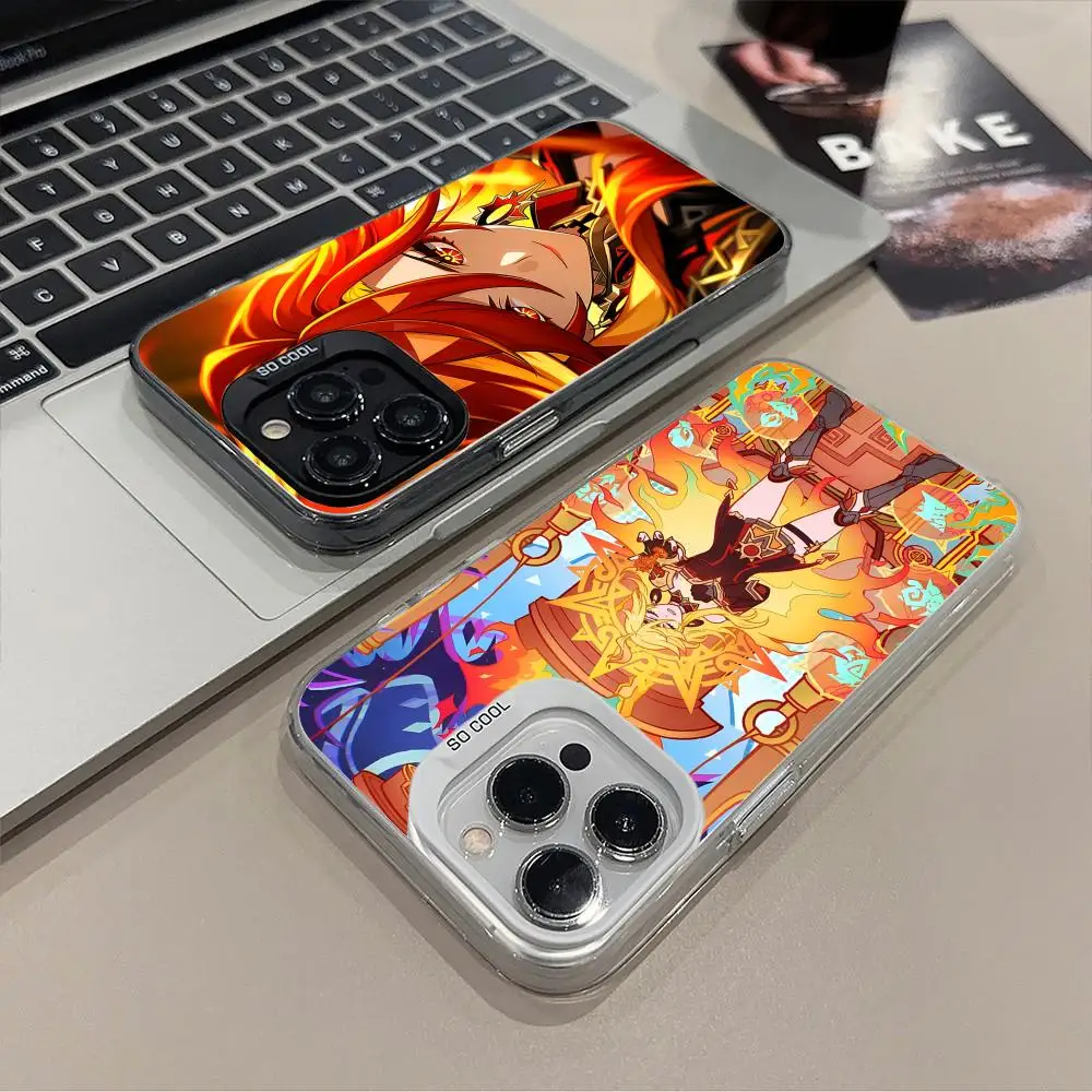 

Прозрачный чехол Game GI Mavuika для iPhone 17, 16, 15, 14, 13, 12, 11, X, XR, XS, 8, 7, Air, Pro, Max, Plus – Красочный чехол