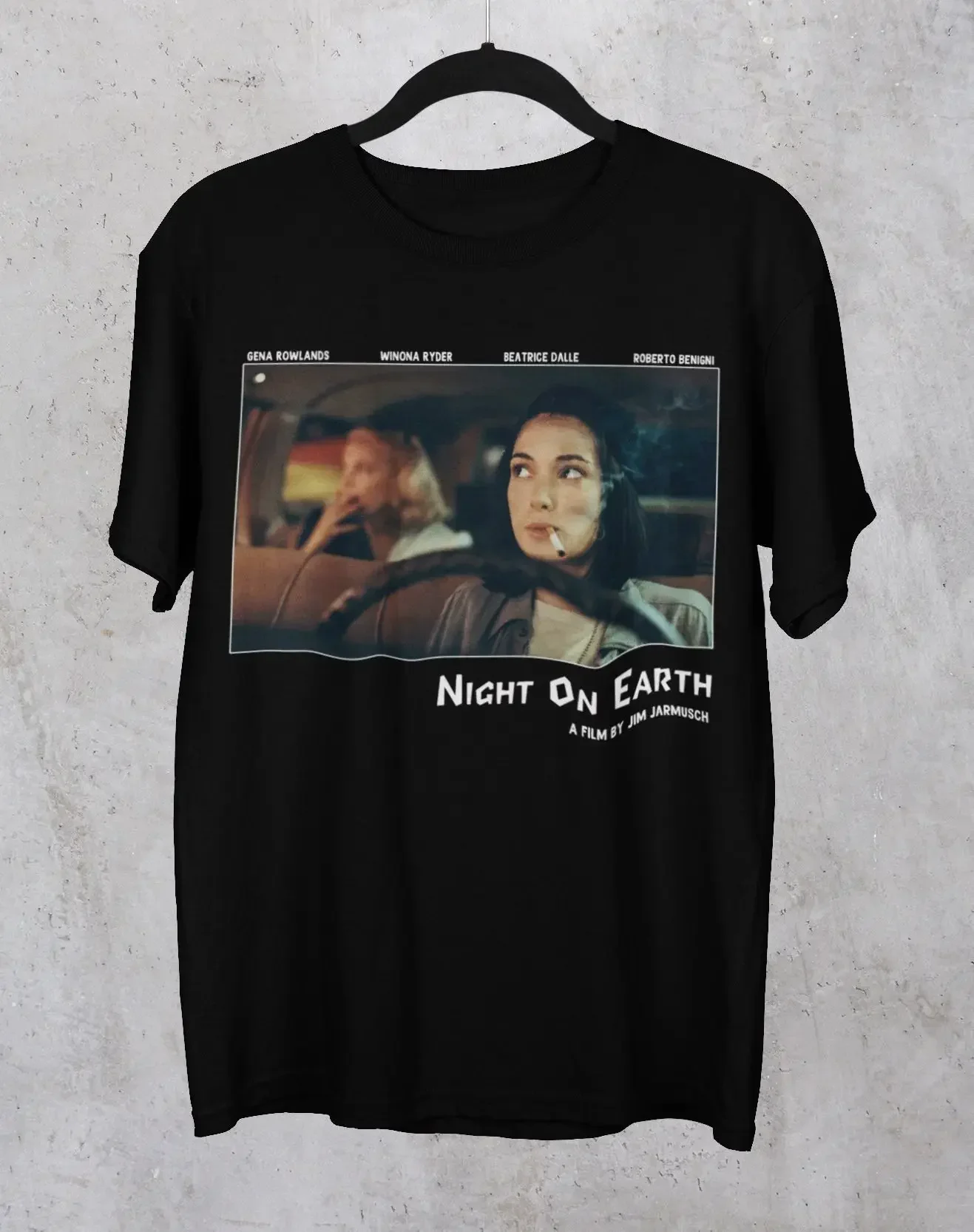 Night On Earth Movie T Shirt for Jim Jarmusch Fans Art House Cult Classic Films Vintage Winona Ryder