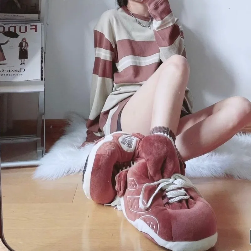 شخصية الرجال النعال المنزل داخلي زوجين المنزل نعال قماش شتاء دافئ و السمين أحذية قطنية هدايا للرجال Pantoufle