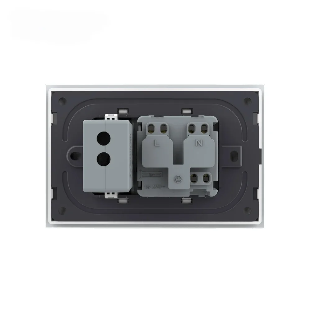 New Livolo Israel Socket with Usb Charger , White/Black Crystal Glass Panel, AC 250V16A Wall Power Outlets , VL-C9C1IL1U-11