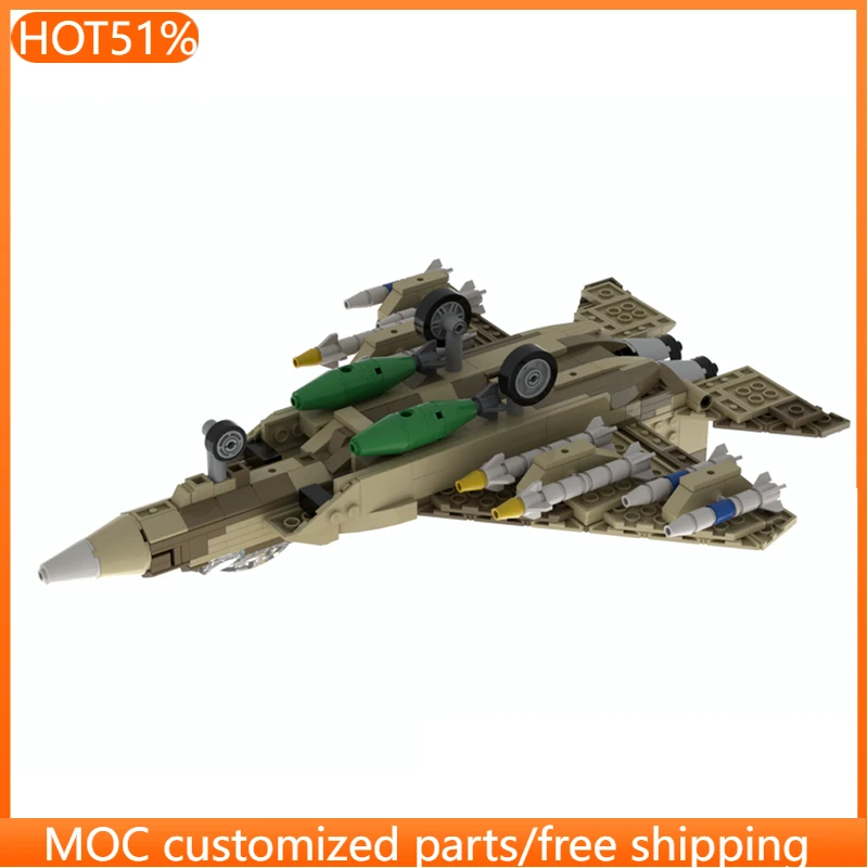 

500 деталей: Набор для сборки модульного конструктора MOC «Истребитель» на заказ. Популярная развивающая игрушка для мальчиков, подарок на праздник.