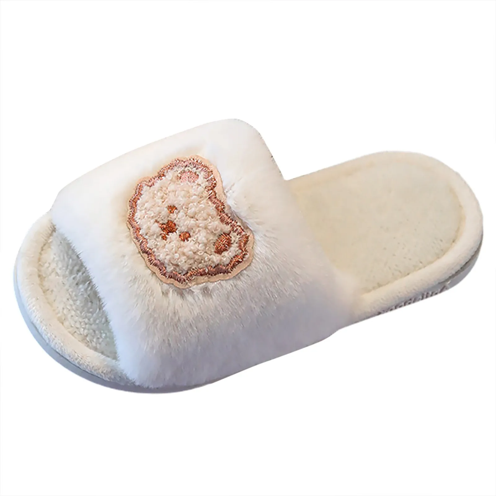 New Winter Kids Girls Plush Bottom Slippers Children's Indoor Slides Non-Slip Soft Mule Baby Girl Boys Warm House Cotton Shoes