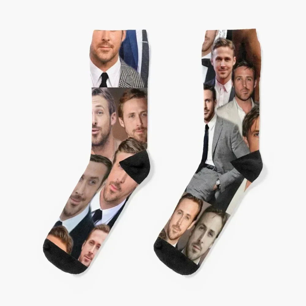 

ryan gosling photo collage Socks shoes Novelties hockey short Women's Socks Men's happy Antiskid soccer man Men's Socks Women's