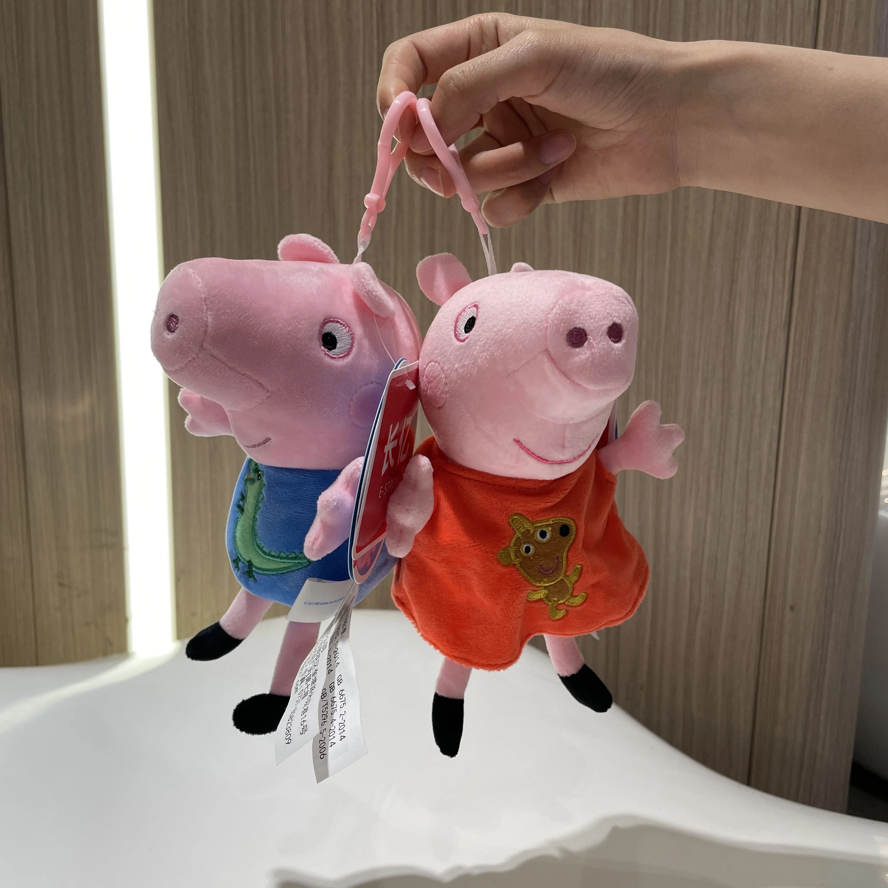 Genuine Peppa Pig 19cm peppa with Teddy Bear George with dinosaur daddy mammy Boy Girl Birthday Gift Toys Christmas Doll Hot