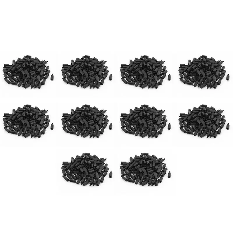 BMBY-1000Pcs M3 12Mm+6Mm Nylon Spacer Hex Stand-Off Pillar For Motherboard