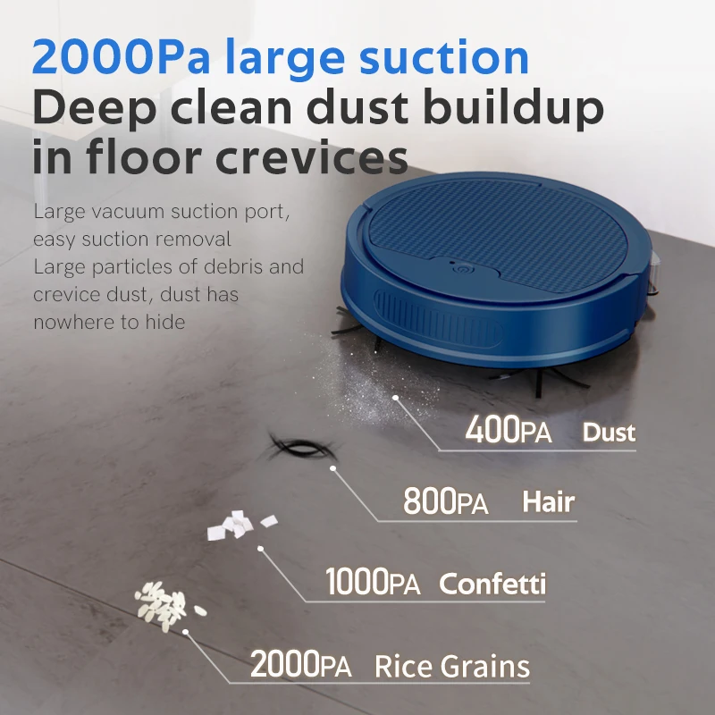 Беспроводной робот-пылесос с дистанционным управлением, 2000 Па