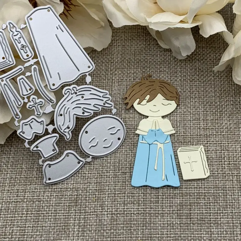 Nowy chłopiec dziewczyna modlące wykrojniki do metalu dla DIY Scrapbooking dekoracyjne tłoczenie rzemieślnicze szablon do wycinania formy