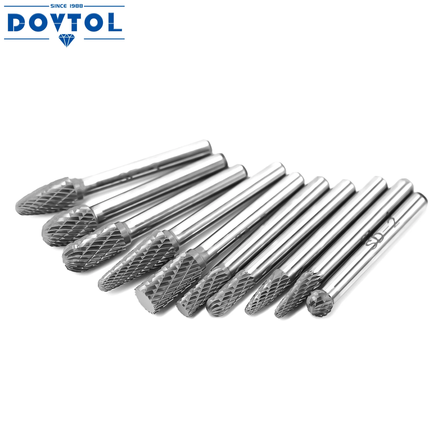 مجموعة نتوءات كربيد مع 1/4 ''عرقوب مزدوج القطع أدوات كهربائية صلبة كربيد التنغستن ملفات دوارة بت لطاحونة القالب الخشب المعدني