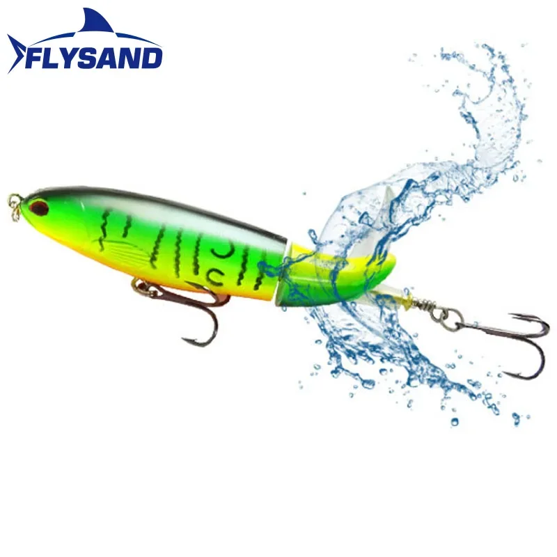 FLYSAND Esche da pesca 13g/35g Esche da pesca artificiali Topwater Ganci a coda rotante Bass Fishing Esca dura Pesca per Bass Pike