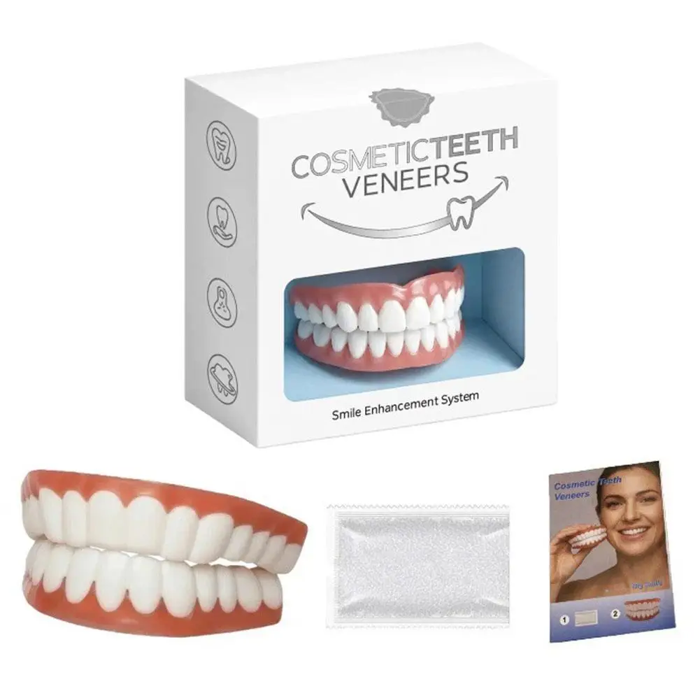 Cosmetic Teeth Veneers Instant Smile Teeth Cover Temporary Snap On Veneers Smile Enhancement Denture Cover Reusable