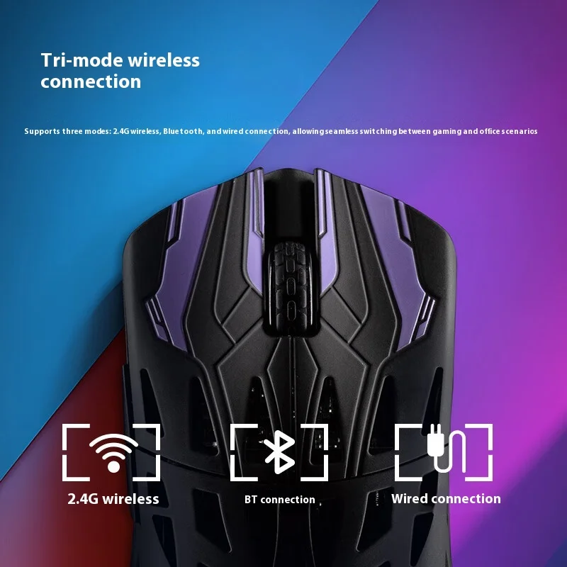 Игровая мышь IROK HE6 ULTRA из углеродного волокна PAW3950, двойная, 8K, легкая, пользовательская, беспроводная, трехрежимная, для ПК, офисные аксессуары для киберспорта