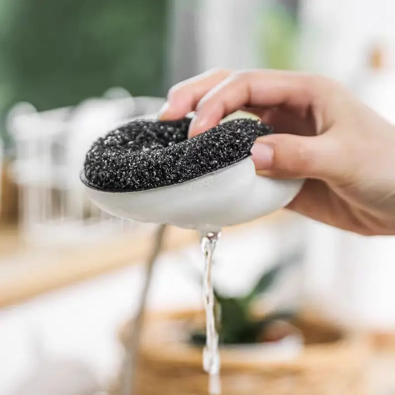 3pcs Double-Sided Sponge Kitchen Cleaning Sponge Dishwashing Dishes Magic Sponges Dishwashing Sponge Block Kitchen Accessories