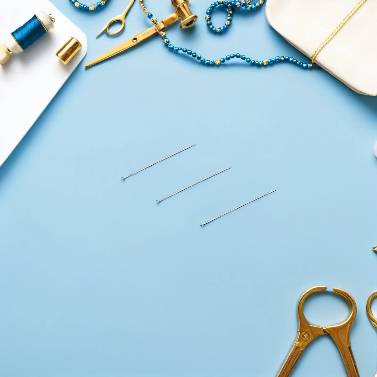 

300Pcs Stainless Steel Flat Head Pins 0.7x50mm Round End Headpins for Jewelry Making DIY Beading Earrings Bracelets Necklaces