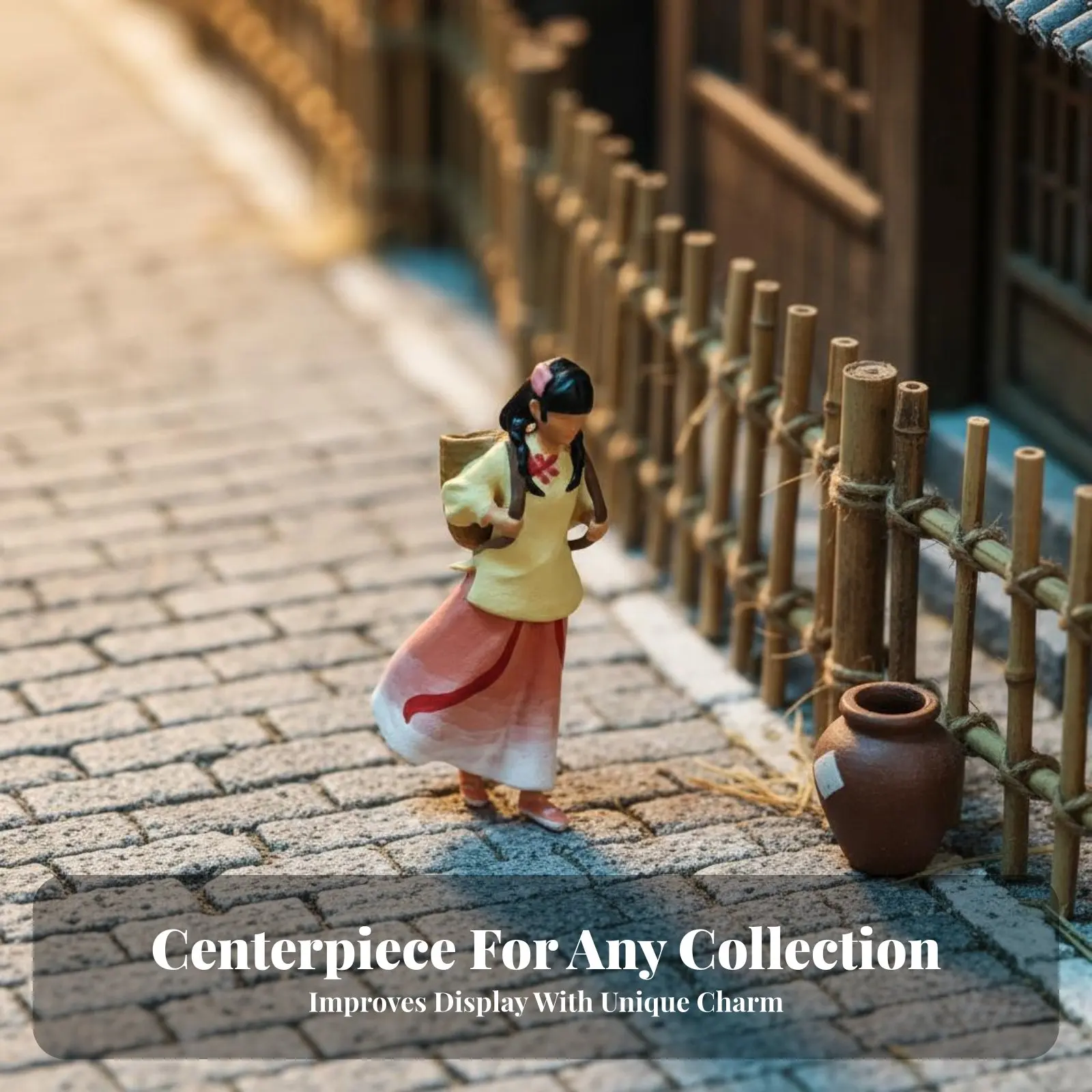 

Коллекционная фигурка девочки с корзиной на спине, масштаб 1:64: миниатюрная статуэтка девочки, высокодетализированная миниатюрная фигурка человека в масштабе 1:64.