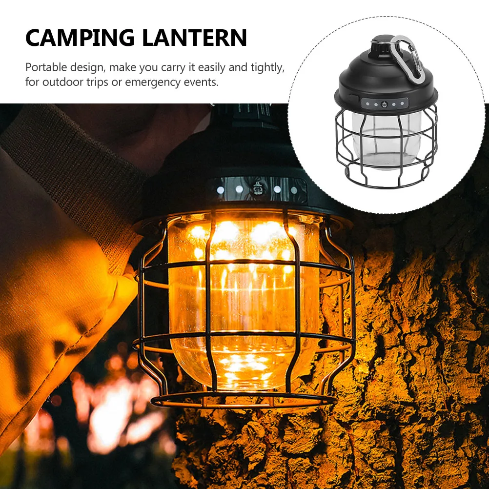 

1 set Portable Camping Retro Lantern Light Rechargeable USB Emergency Bright Camping Lantern Bedroom Retro