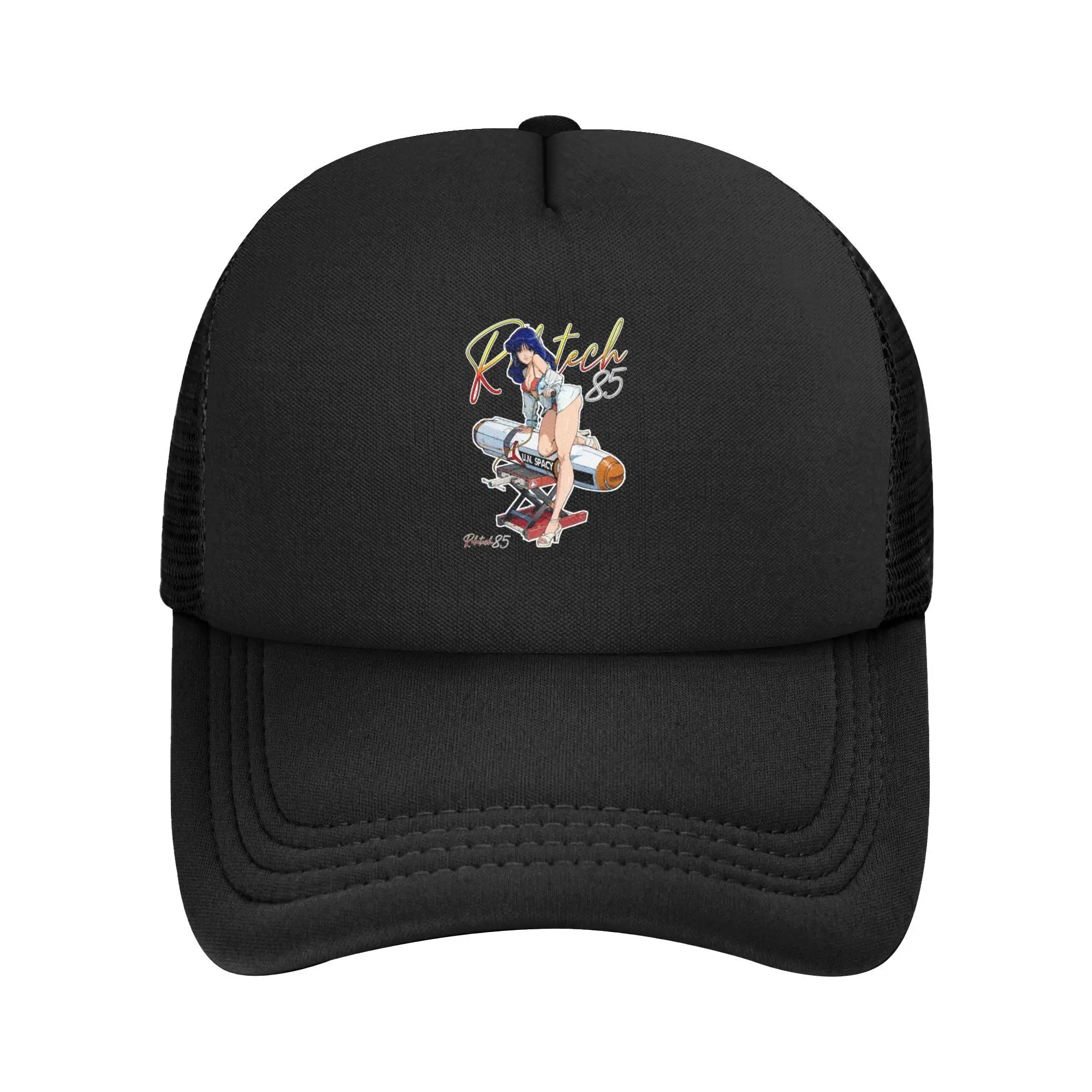 

Men Women Macross Anime Girl Trucker Hats Hip-Hop Mesh Baseball Caps Polyester Hat Adjustable Racing Cap Summer
