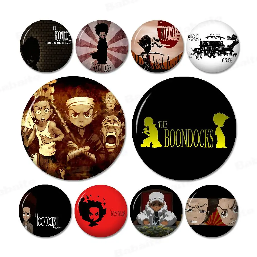 T-The Boondocks 58mm Handmade Brooch Cartoon Cosplay Badge on Backpack Jewelry Accessories Gifts
