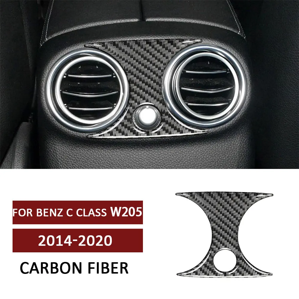 

Car Rear Air Conditioning Outlet Panel Trim Sticker for Mercedes Benz C Class W205 GLC 2014-2020 Carbon Fiber Auto Accessories