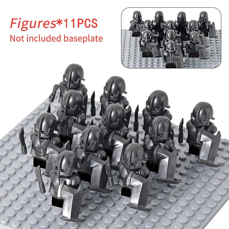 11pcs/lot Movie Series Orc Uruk-hai Army lotr Action Figures Mini Bricks Doll Assemble Building Blocks MOC DIY Toys for kid gift