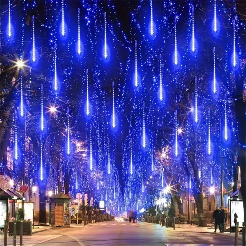 LED Holiday Lighting 32/24/16/8Tubes Meteor Shower Rain Street Garlands for Outdoor Wedding Halloween Christmas Fairy Lights