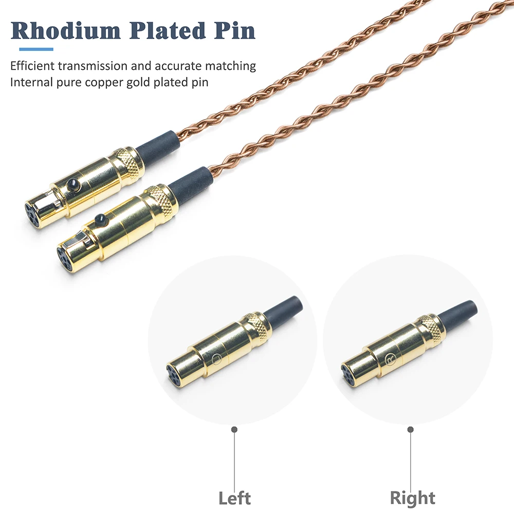 GUCraftsman 6N Single Crystal Copper Headphone Replacement Cables for Audeze LCD-X LCD-XC LCD-2 LCD-3 LCD-4