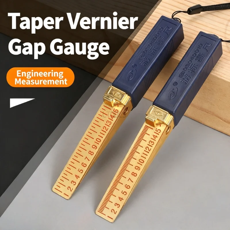 New Wedge‑Type Taper Gap Gauge 1‑15mm High Precision Copper Feeler Gauge Vernier Gap Measuring Ruler for Engineering Inspection