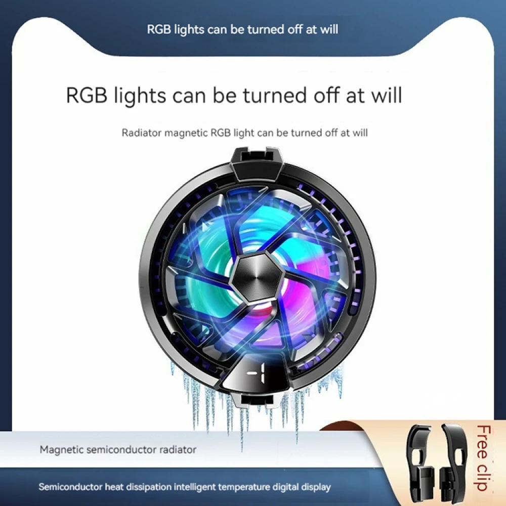 Enfriador de teléfono móvil con pantalla Regular/Digital, accesorio de refrigeración semirconductor, enfriador magnético de Bajo decibelio y Clip