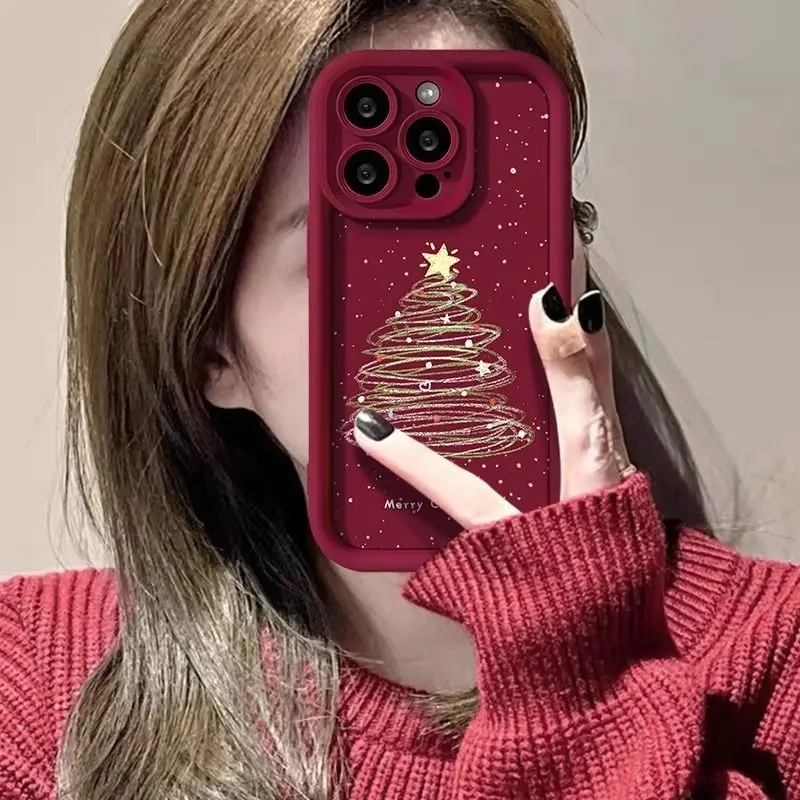 Cute Christmas Tree Pattern Phone Case For Xiaomi Redmi Note 13 12s 12 11 10 9s 9 8 7 Pro Plus 4G 5G Soft TPU Back Cover