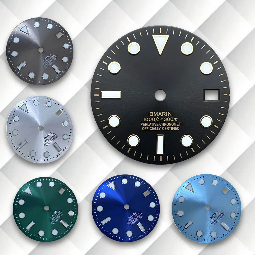 

28.5mm S Logo SUB Sunburst Dial Fit NH35/NH36/4R/7S Japanese Movement Watch Modification Accessories NH36 Dial