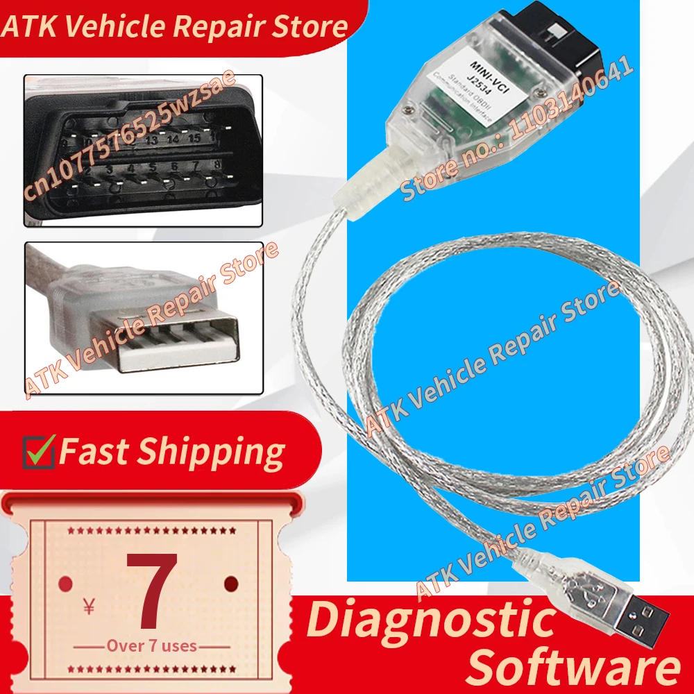 

NEW MINI VCI Diagnostic Programming Interface Techstream V18.00.008 Code Reader for Toy-ota/For-Lex-us Compatible with SAEJ2534