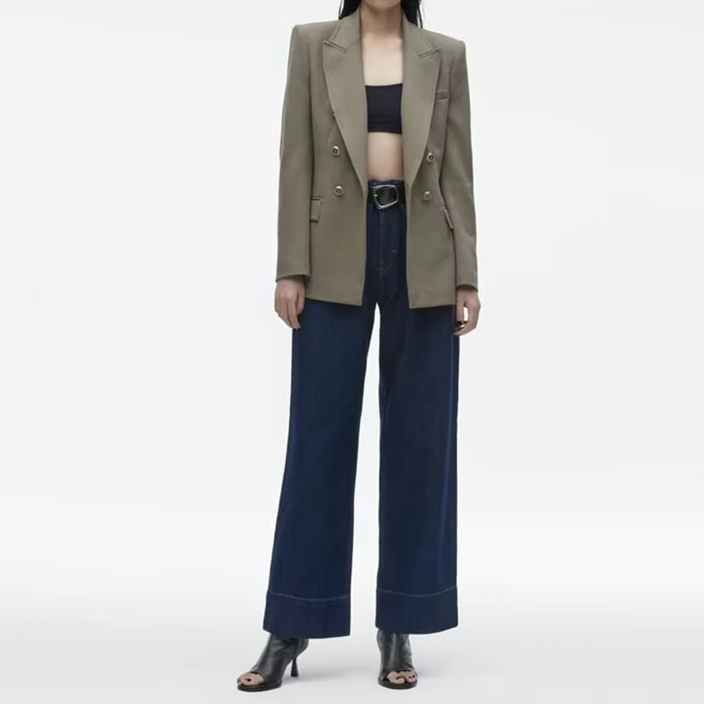 Z Damen Faion Slim Fit Casual Pendelanzug Jaet 2025 New Sle Long Sve Zweireihiger Anderer Sle Stoff