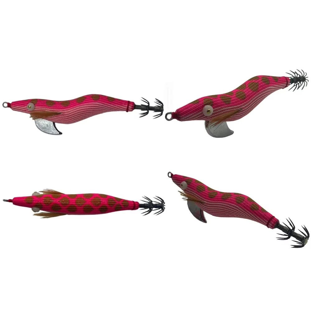 QAJTAO Holz-Garnelenköder, Tintenfisch-Jig, Paulownia-Holz-Tintenfischköder, Oktopus-Jig, Oktopus-Köder, Meeres-Jig, Angelköder, Tintenfischhaken – Detail 5