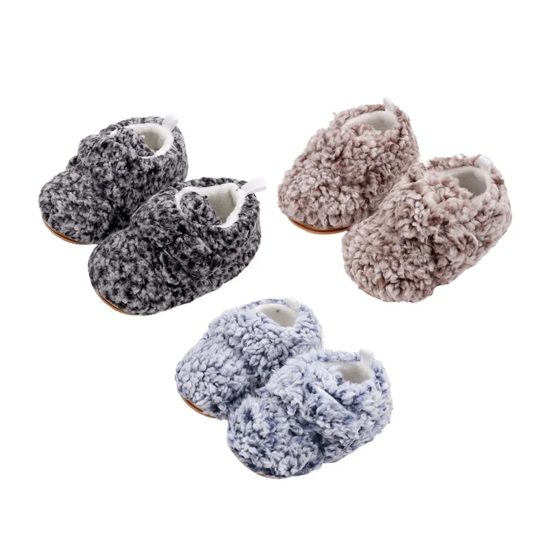 

Infant Baby Fleece Slippers Soft Anti-Slip Elk Booties Winter Warm Toddler Crib Shoes