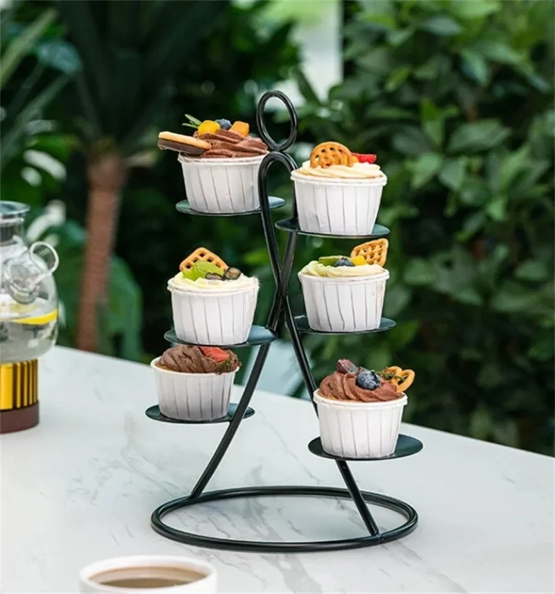 display rack bread table dessert table fruit tray Gold Dim sum Creative cake rack Restaurant Snack decoration Dessert rack