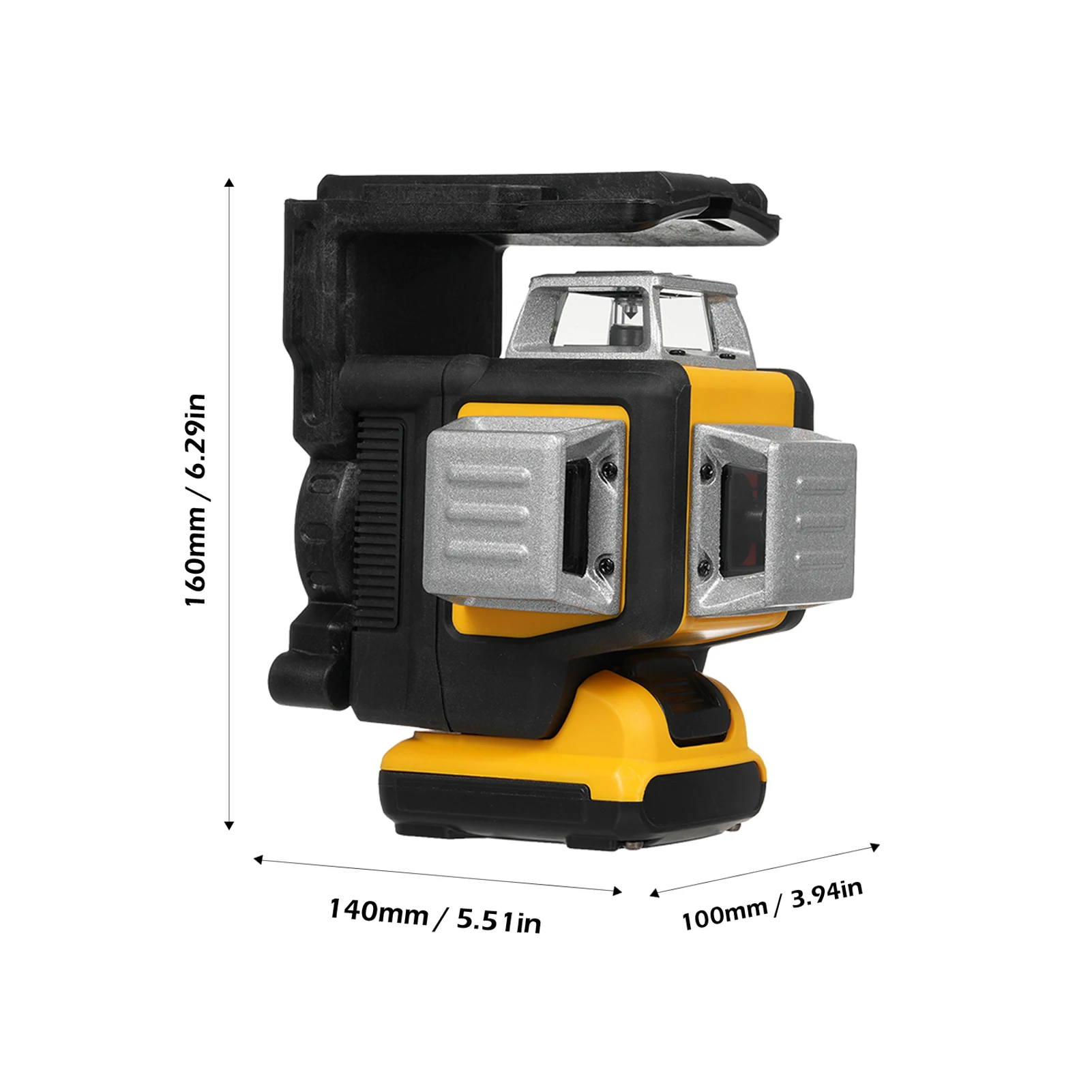 12 خطًا مستوى ثلاثي الأبعاد التسوية الذاتية 100 قدم خارجي قوي في الداخل مستوى خط شعاع أخضر 3x360 °   أداة المستوى الرأسي الأفقي لـ Con