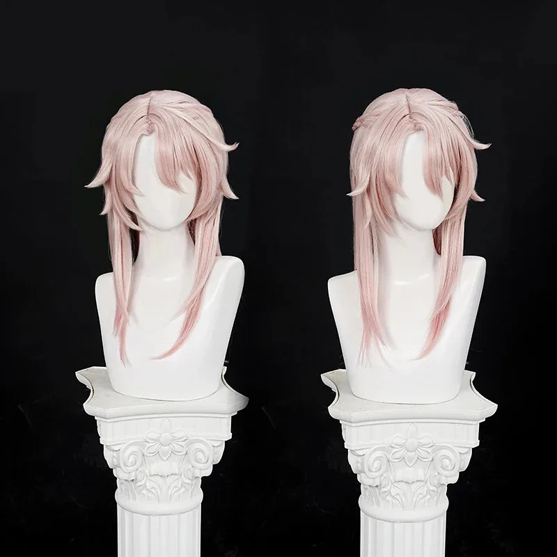 CyGame Honkai Star Rail Jiaoqiu Cosplay Wig Ear Pink Gradient Wig Jiao Qiu Cosplay Halloween Party for Women Men Props Accessory