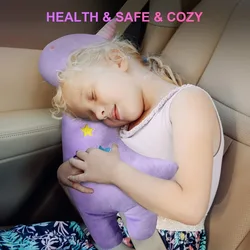 Coprisedile per auto per bambini cuscino per cintura di sicurezza per auto copertura per cintura di sicurezza per bambini cuscino per cintura di sicurezza per animali di peluche morbido cuscino di sicurezza da viaggio