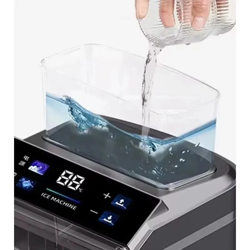 STLF Electric plastic portable automatic ice machine 15kg/24 hours, desktop bullet type ice machine, suitable for home,