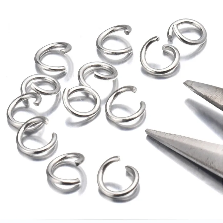 50Pcs/Lot Stainless Steel 1*7mm Open Split Jump Ring Connector For DIY Jewelry Making Findings Accessories Wholesale Supplies