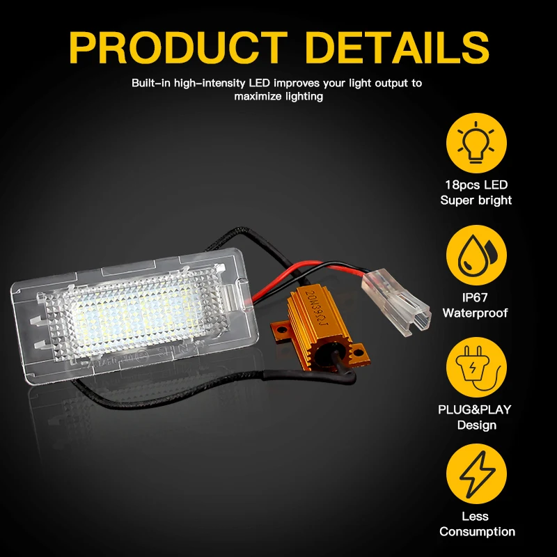 أضواء لوحة ترخيص رقم LED لسيارة Volkswagen Passat B6 B7 Jetta MK6 NCS Golf V Plus Polo 6R Tiguan Touran 1T GP2 5N0943021