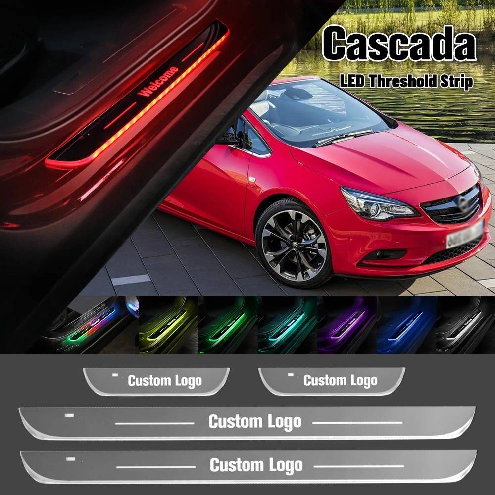 

For Opel Cascada 2012-2015 Car Door Sill Light Customized Logo LED 2013 2014 Welcome Threshold Pedal Lamp Accessories