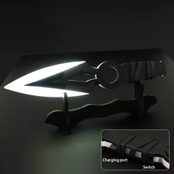 Valorant Weapon JETT Kunai juego periférico acrílico carga luminosa modelo de arma samurái espada Cosplay juguetes para niños, regalos, 30cm