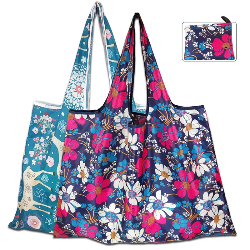 Floral Printed Casual Tote Large Capacity Female Handbags Single Shoulder Shopping Bags Daily Use Women Canvas Beach Bag