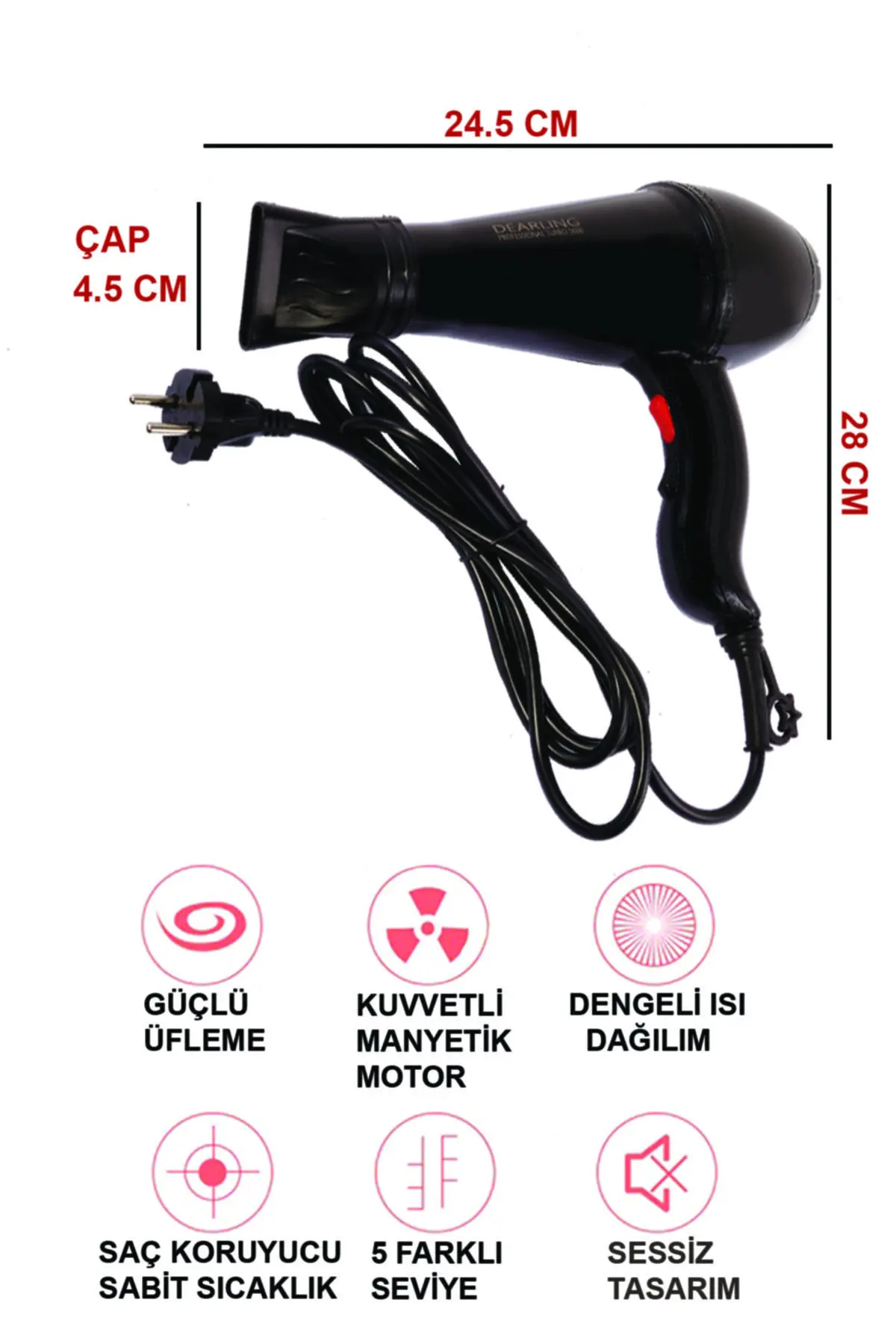 Phụ Nữ Turbo 5600 Kuaförlerin Lựa Chọn Máy Sấy Tóc 2500W Thổi Máy Tóc