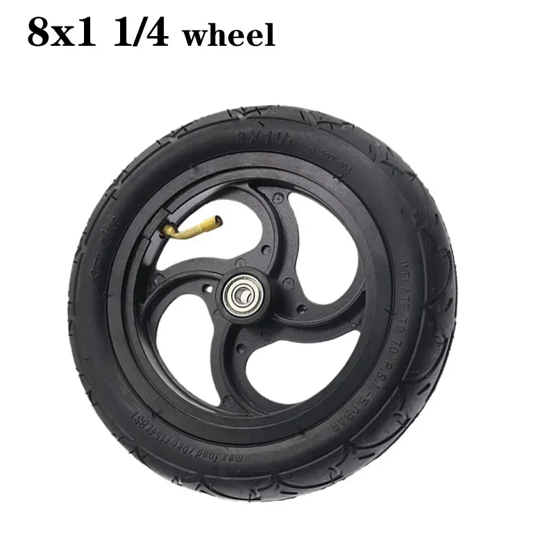 8 Inch 8x1 1/4 (200x45) Anti-skid Shock Wheel Tyre Inner Tube Outer Tire with Alloy Hub for Kickscooter Scooter Accessories