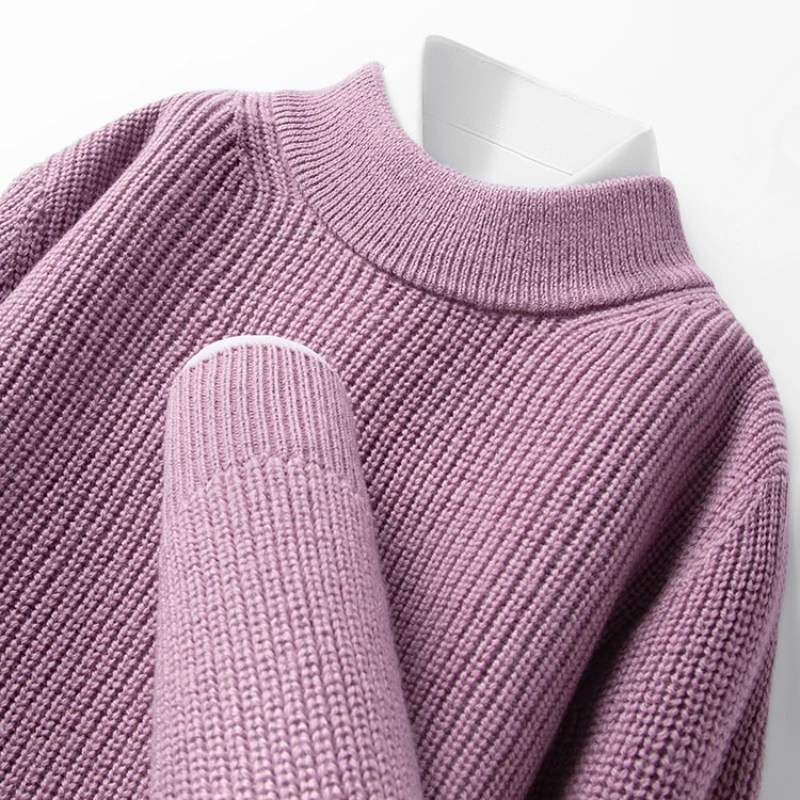 

Men's 100% Merino Wool Crew-Neck Sweater - Soft Textured Knit​ Business Casual Pullover Sweatshirt