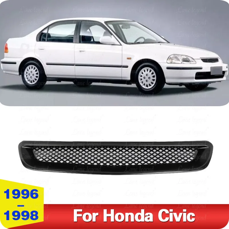 Black Grill Mesh Front Hood Grille Grill Air Flow Intake Mesh Fit for Honda Civic 1996‑1998 Front Hood Grille Ventilation Net