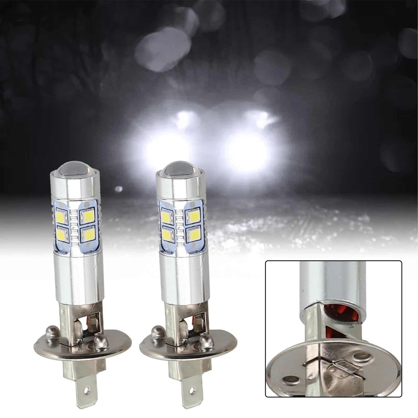 2Pcs H1 LED /Headlight /Bulbs 6000K /Super /Bright /Car /High Low Beam White Headlamp For Car Motorcycle SUV Truck