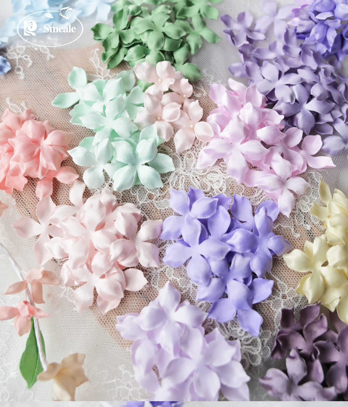 Artificial Flower Petals 3cm Petal Fake Flower Wedding Homedecor DIY Scrapbook Card Craft Satin Flower Applique 100pcs