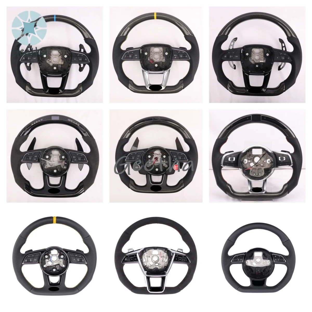 For Audi Hand-Stitched Leather Steering Wheel for A4 A5 A6 Models Custom Build